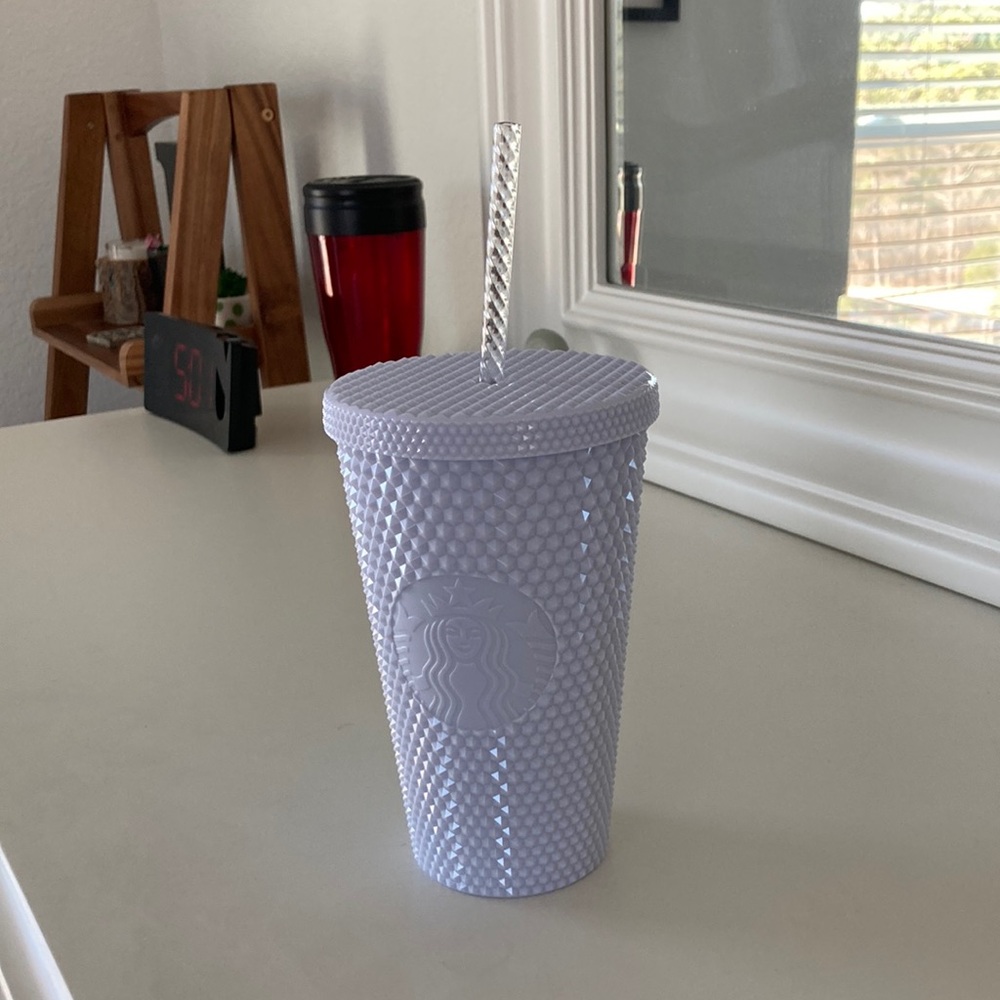 Starbucks Bright White Textured Tumbler. NWTS Never used. Pale sage inside.